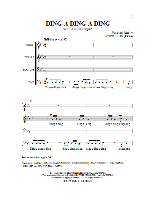 Product gallery: Page 1 of 1 Ding A Ding A Ding, Greg Gilpin