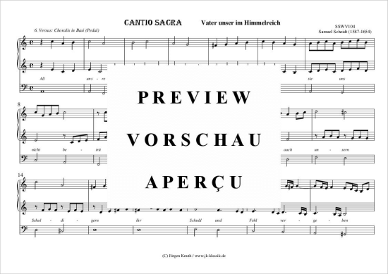 gallery: CANTIO SACRA Vater unser im Himmelreich, 6. Versus: Choralis in Basi (Pedal) , ,  (Orgel Solo)