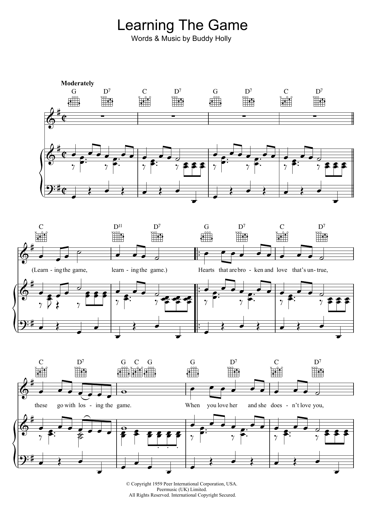 Produktgalerie: Seite 1 von 1 Learning The Game, Buddy Holly, Gesang, Gitarre, Klavier