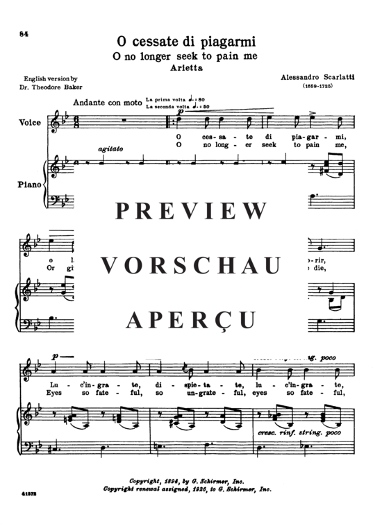 gallery: O cessate di piagarmi , Parisotti, Alessandro, (Gesang hoch + Klavier)