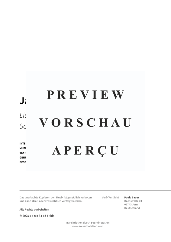 gallery: Jahreszeitenklänge - Liederreise durch Frühling, Sommer, Herbst und Winter, Sauer, Paula, (Gesang & Akkorde Leadsheet)