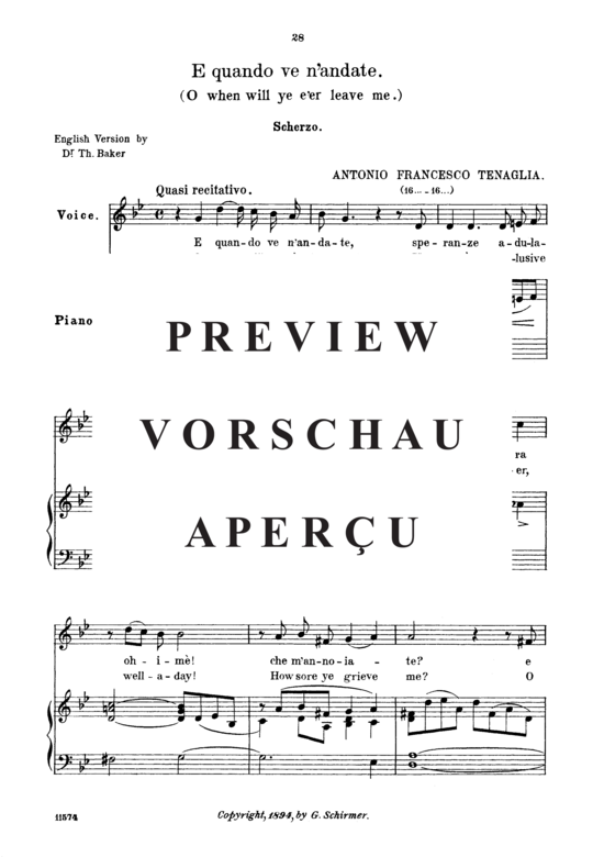 gallery: E quando ve n´andate , Parisotti, Alessandro, (Gesang hoch + Klavier)