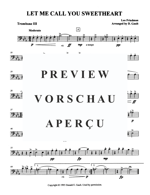 Produktgalerie: Seite 8 von 9 Let Me Call You Sweetheart, , Posaunen Quartett