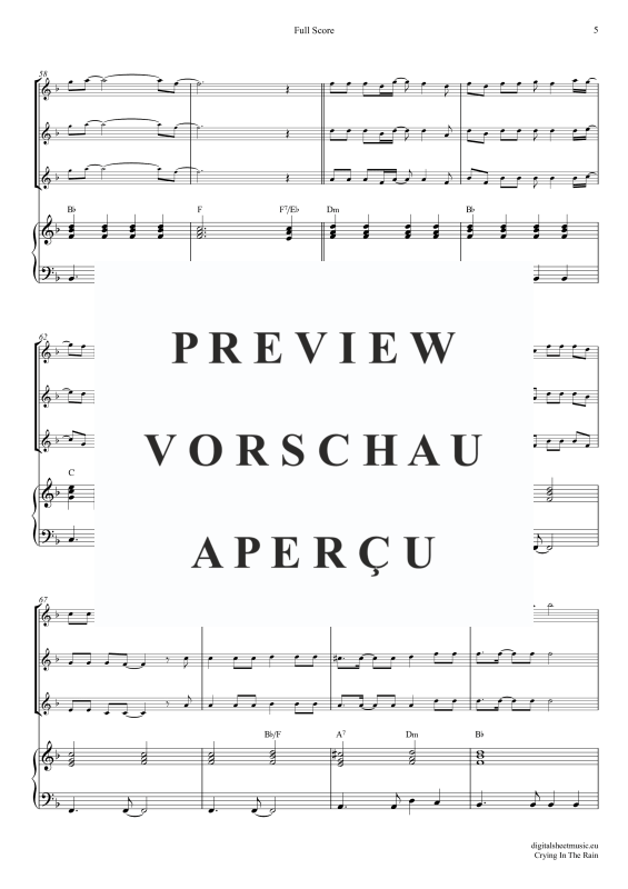 Produktgalerie: Seite 6 von 11 Crying In The Rain, A-Ha, (Flöten Trio + Klavier)
