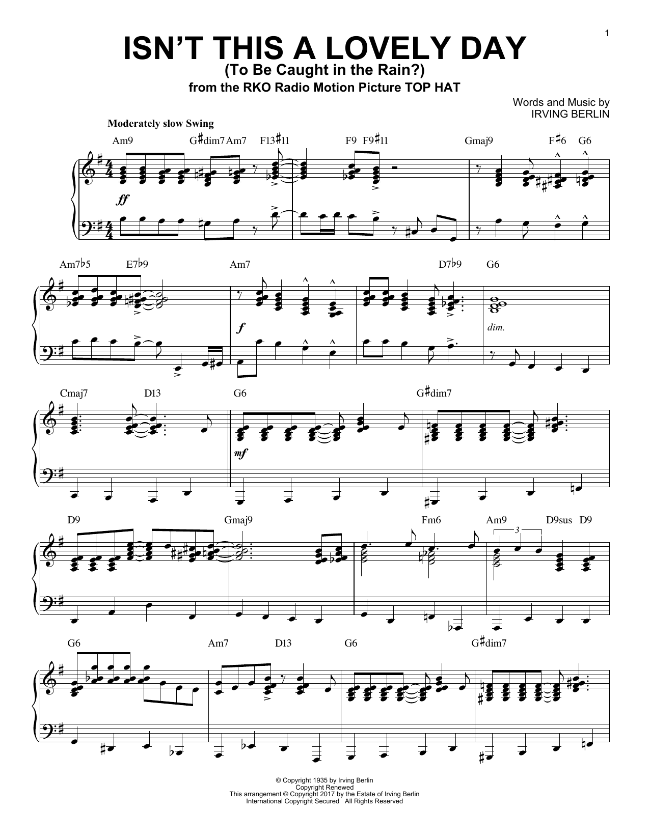 Product gallery: Page 1 of 1 Isn't This A Lovely Day (To Be Caught In The Rain?) [Jazz version], Irving Berlin