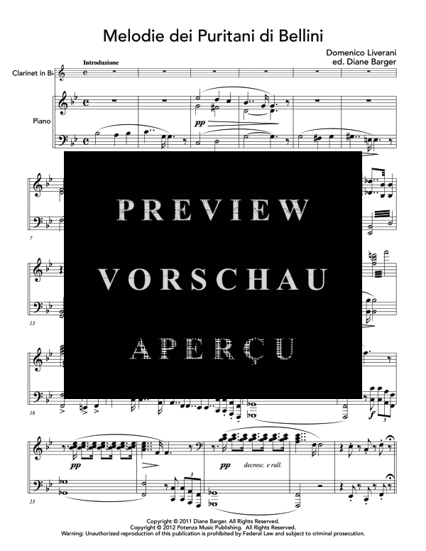 Product gallery: Page 5 of 11 Melodie dei Puritani di Bellini, , (clarinet in Bb and piano)