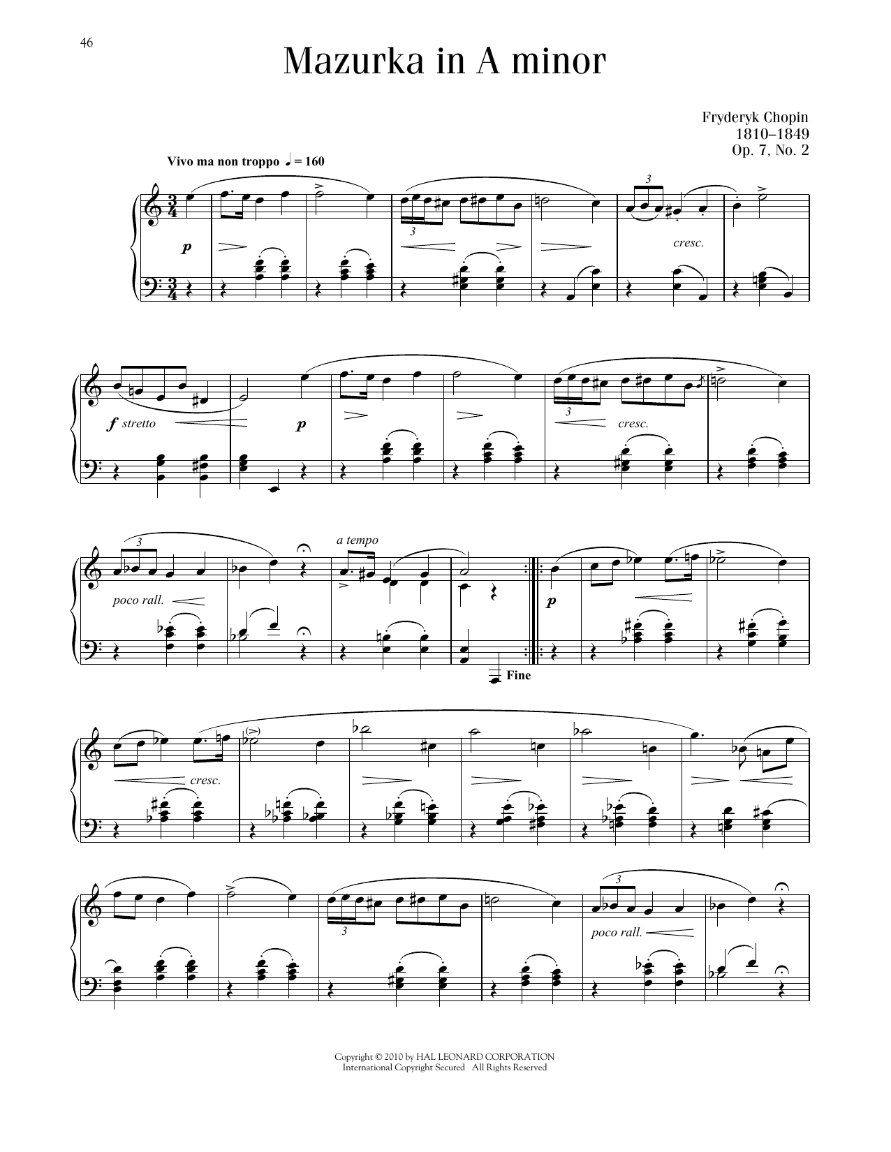 Product picture to: Mazurka, Op. 7, No. 2