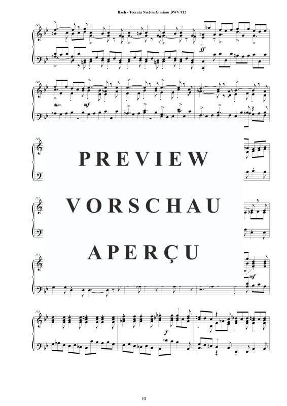 Produktgalerie: Seite 11 von 11 Toccata Nr. 6 G-Moll BWV 915, , Cembalo/Klavier Solo