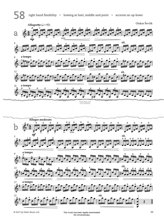 Produktgalerie: Seite 1 von 1 Study No.58 Allegretto (from '80 Graded Studies For Violin Book Two'), Otakar Sevcik, Violine