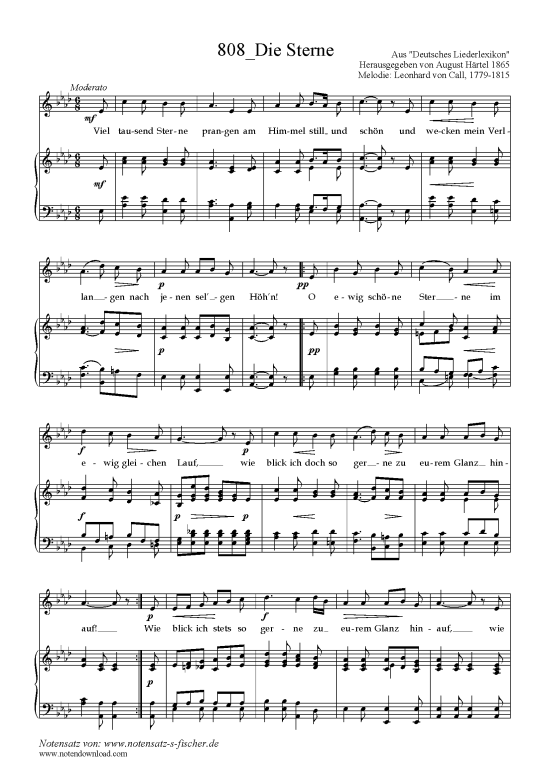Product picture to: Die Sterne Melodie: Leonhard de Call, 1779-1815