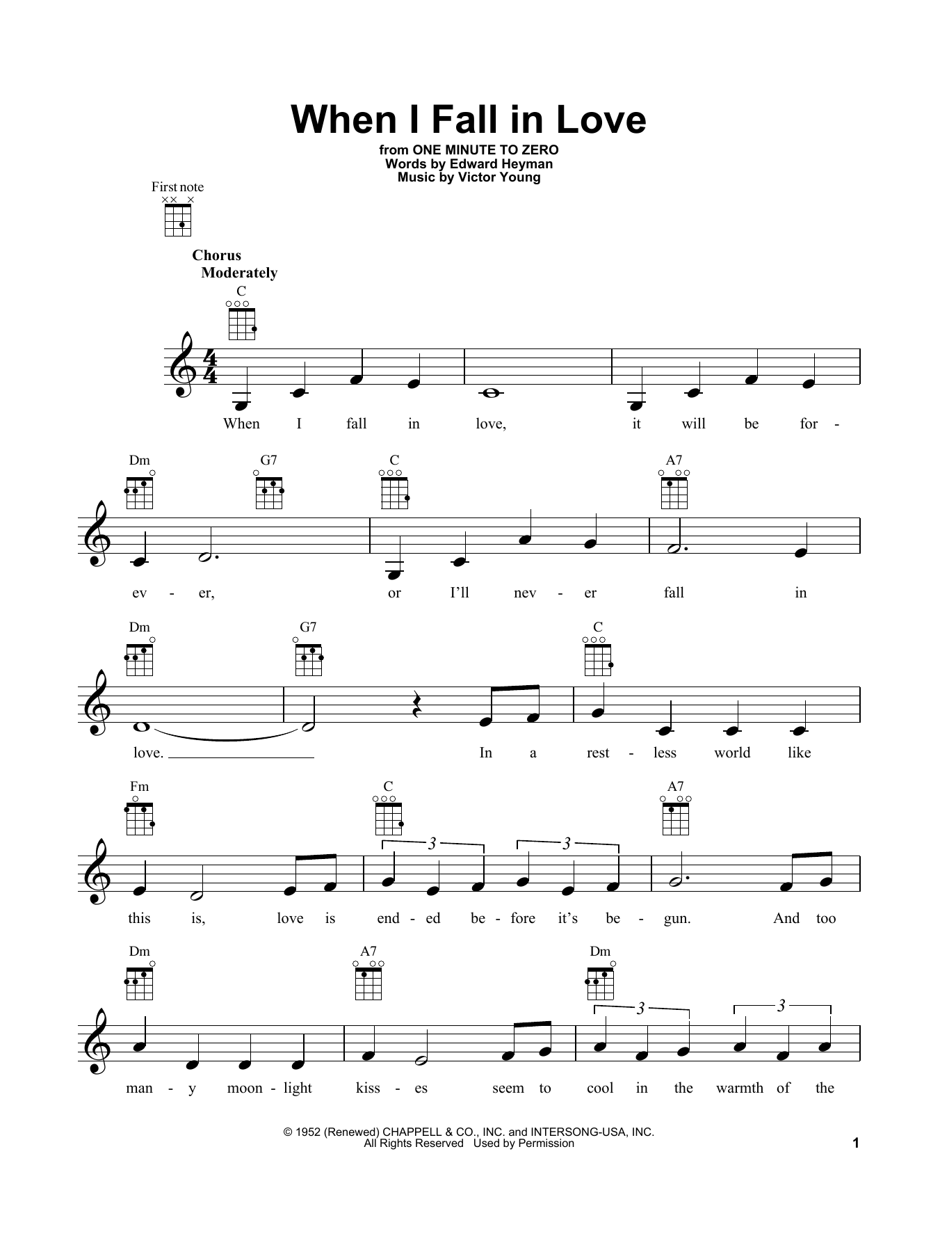 Product gallery: Page 1 of 1 When I Fall In Love, Victor Young