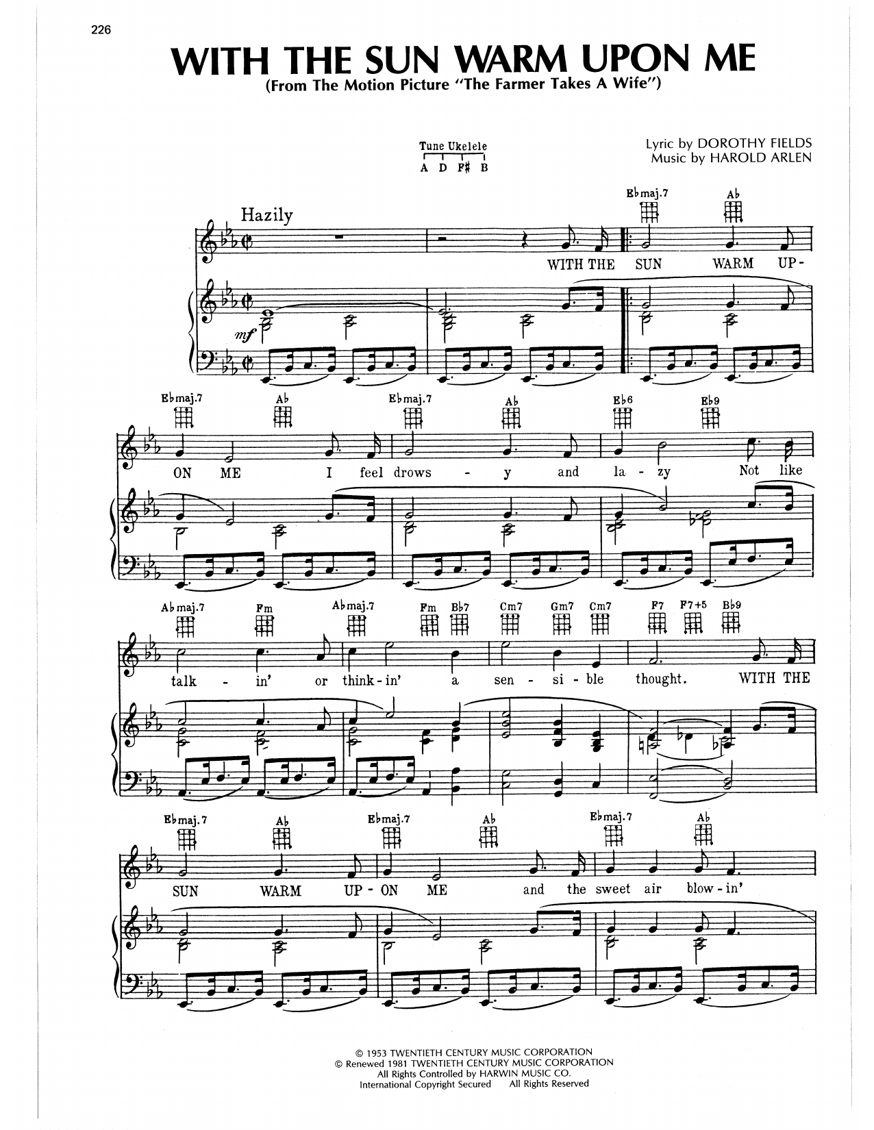Produktgalerie: Seite 1 von 1 With The Sun Warm Upon Me, Harold Arlen, Gesang, Gitarre, Klavier