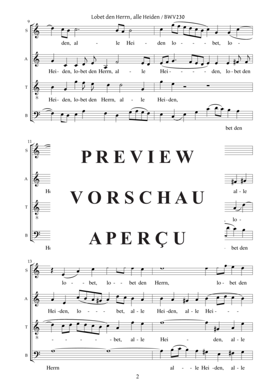 gallery: Motette Lobet den Herrn, alle Heiden BWV 230 , , (Gemischter Chor)