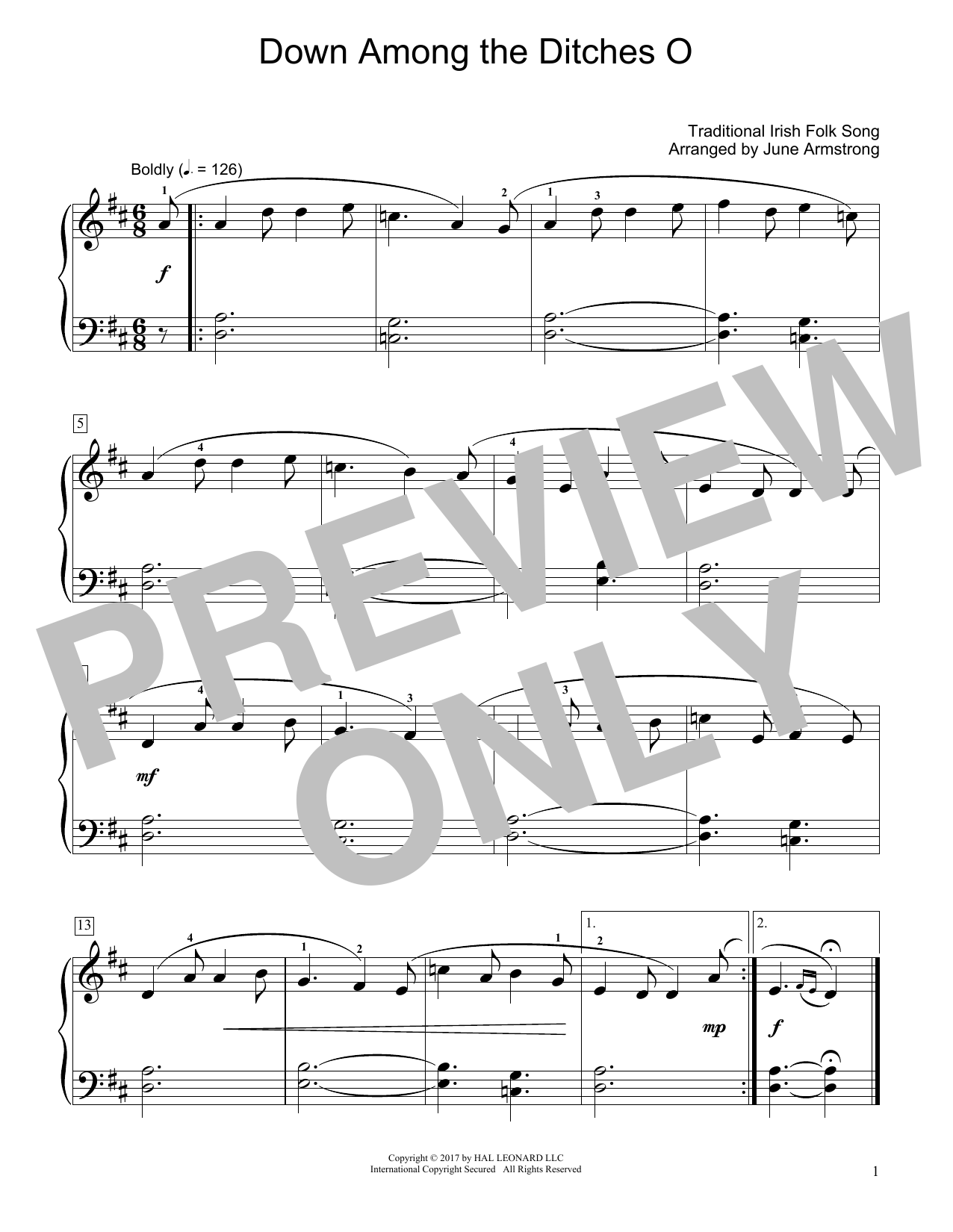 Product picture to: Down Among The Ditches O (arr. June Armstrong)