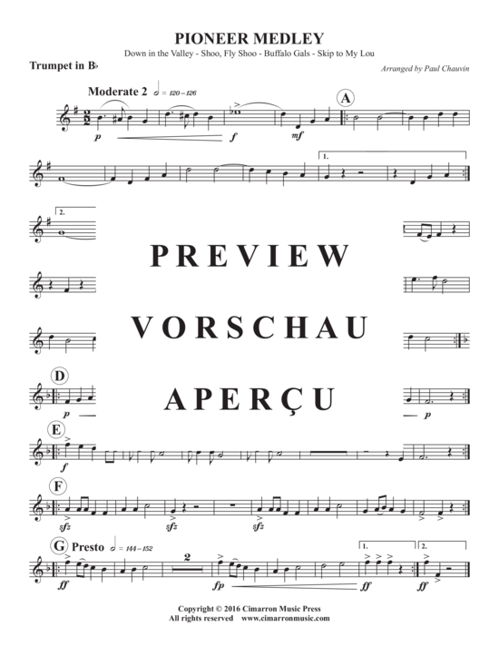 Produktgalerie: Seite 5 von 8 Pioneer Medley , , (Blechbläser Trio für Trompete in B, Horn in F oder Posaune + Tuba)