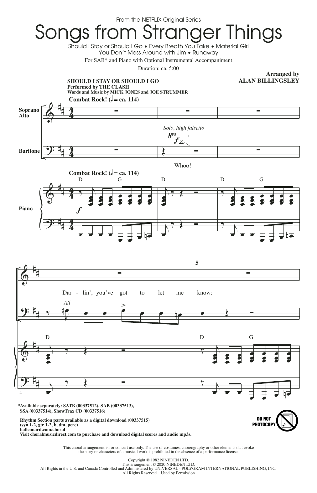 Product picture to: Songs from Stranger Things (arr. Alan Billingsley)