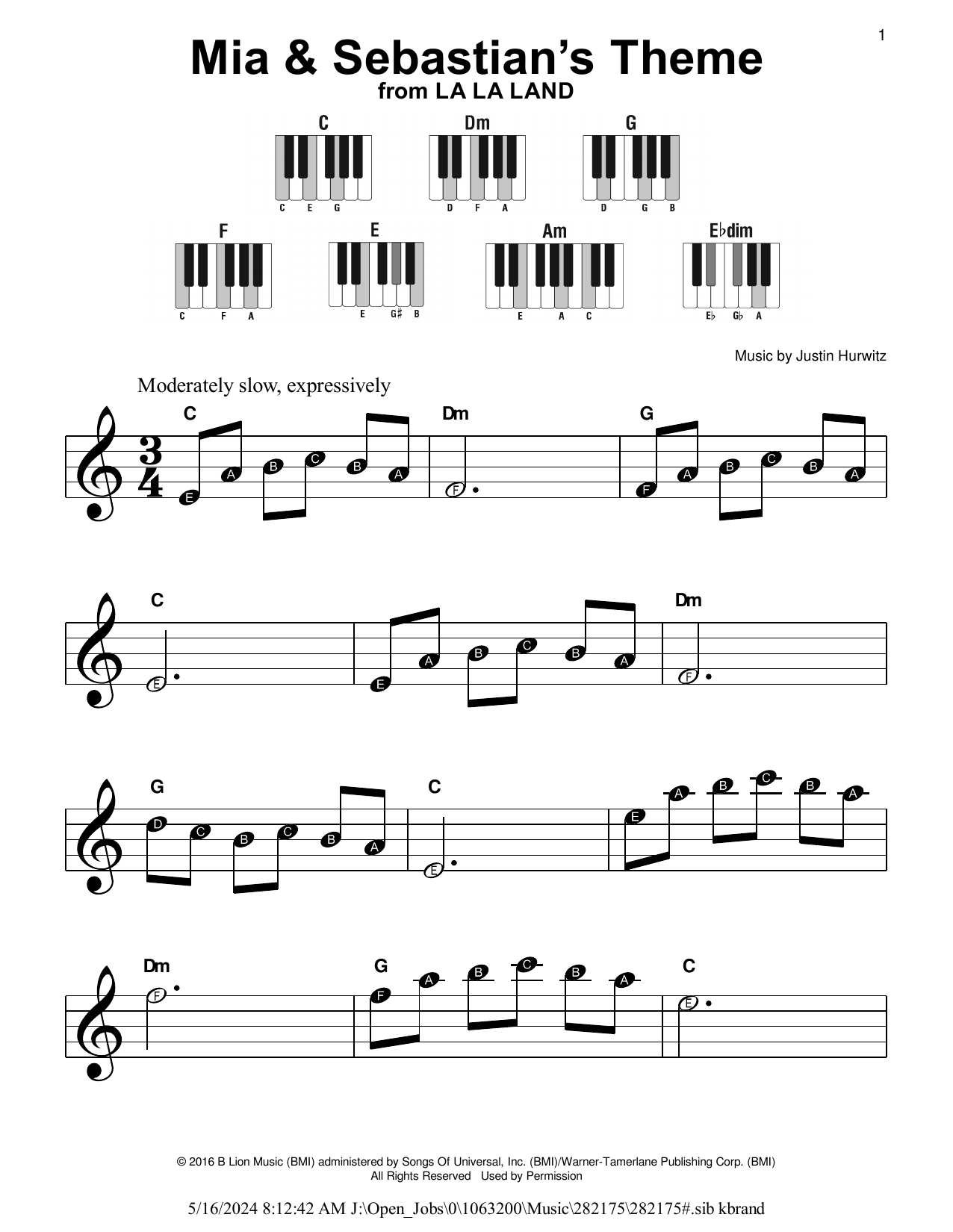 Product picture to: Mia & Sebastian's Theme (from La La Land)