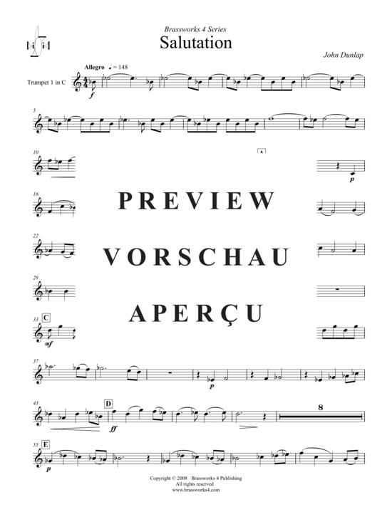Produktgalerie: Seite 13 von 21 Salutation , , (Blechbläserquintett + Alternativ-St.)