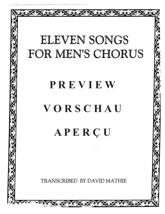 Product gallery: Page 3 of 21 Eleven Songs for Mens Chorus , , (Tuba Quartett EETT)