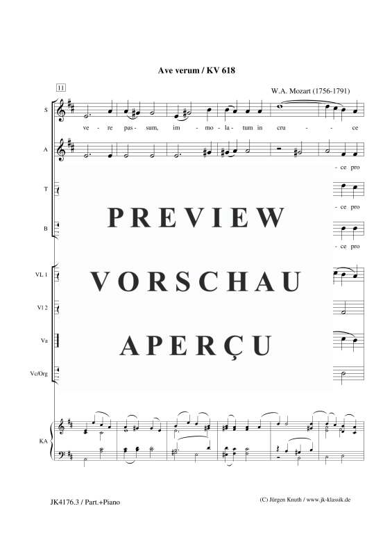 gallery: Ave verum KV 618, , Gemischter Chor, Streicher und Orgel/Klavier