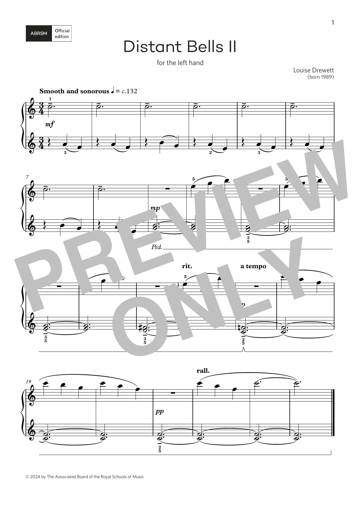 Produktbild zu: Distant Bells II: for left and right hand (Grade 1, list B, ABRSM Piano Syllabus 2025 & 2026)
