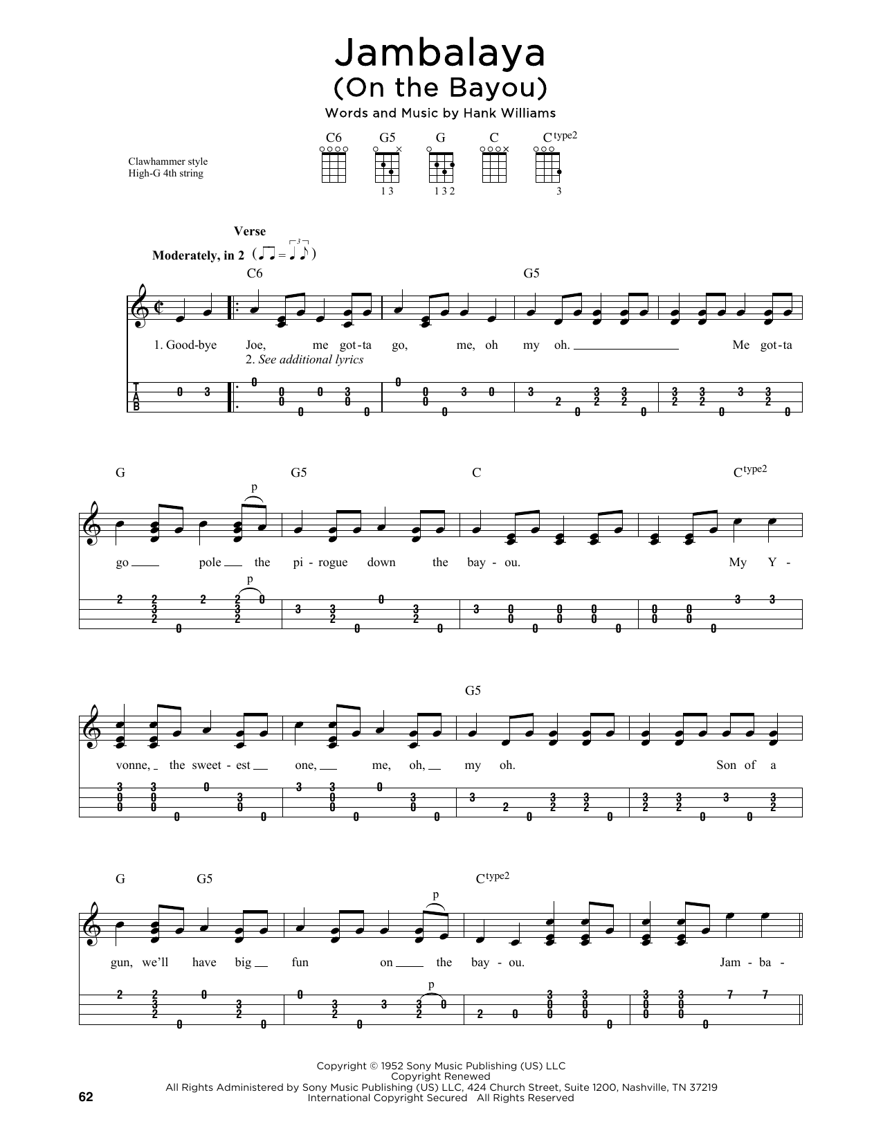Product gallery: Page 1 of 1 Jambalaya (On The Bayou) (arr. Jim Schustedt), Hank Williams