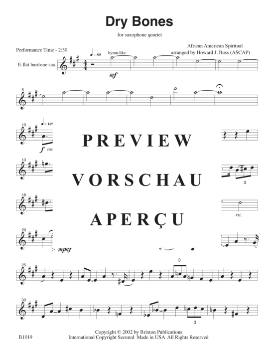 Product gallery: Page 14 of 15 Dry Bones , , (4 saxophone quartet SATB)