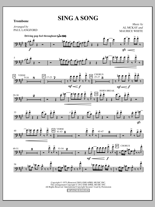 Product picture to: Sing A Song - Trombone
