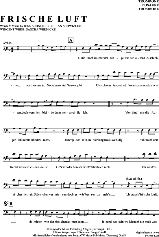Product gallery: Page 1 of 4 Frische Luft , Weiss, Wincent, (Posaune / Bariton)