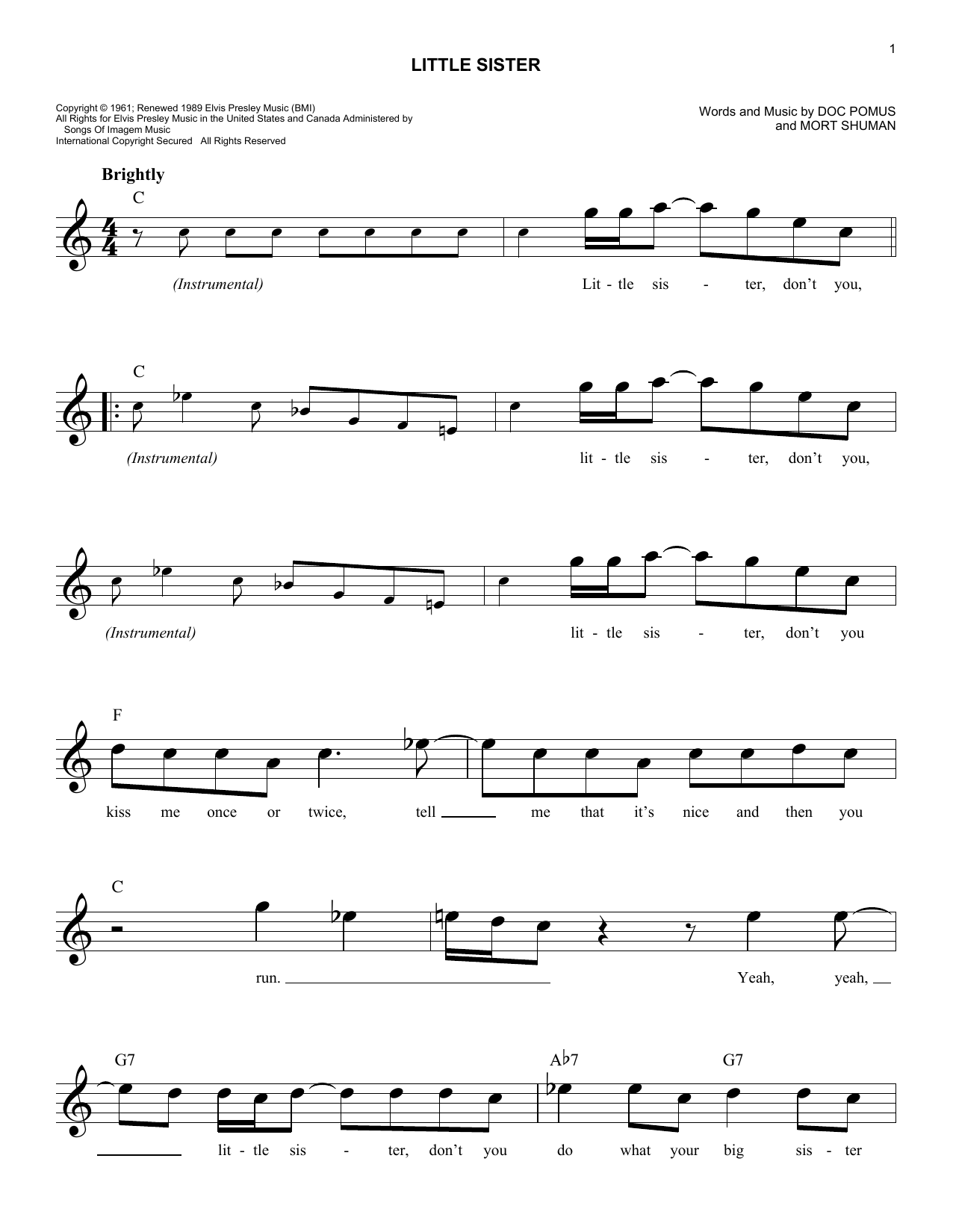 Produktgalerie: Seite 1 von 1 Little Sister, Elvis Presley