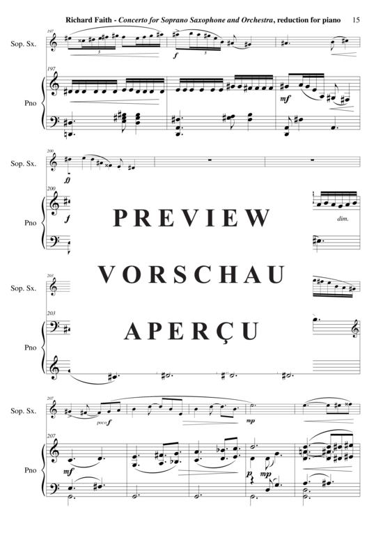 Product gallery: Page 16 of 21 Concerto für Sopran-Saxophon und Kammerorchester , , (soprano saxophone + piano)