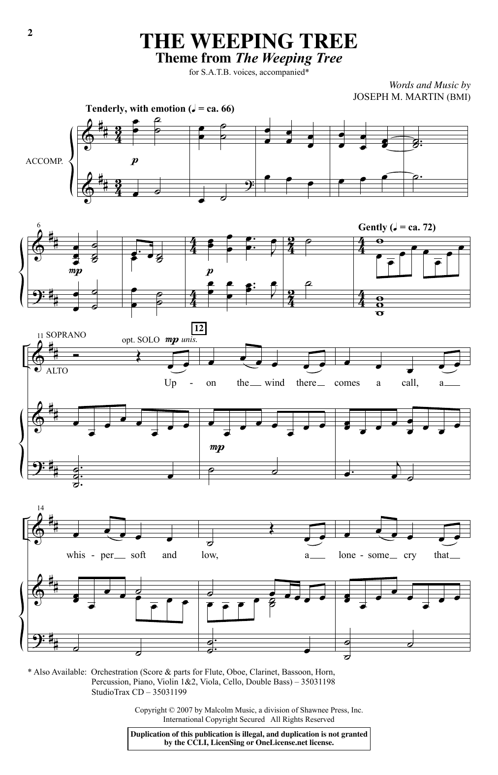 Produktbild zu: The Weeping Tree (Theme from "The Weeping Tree")