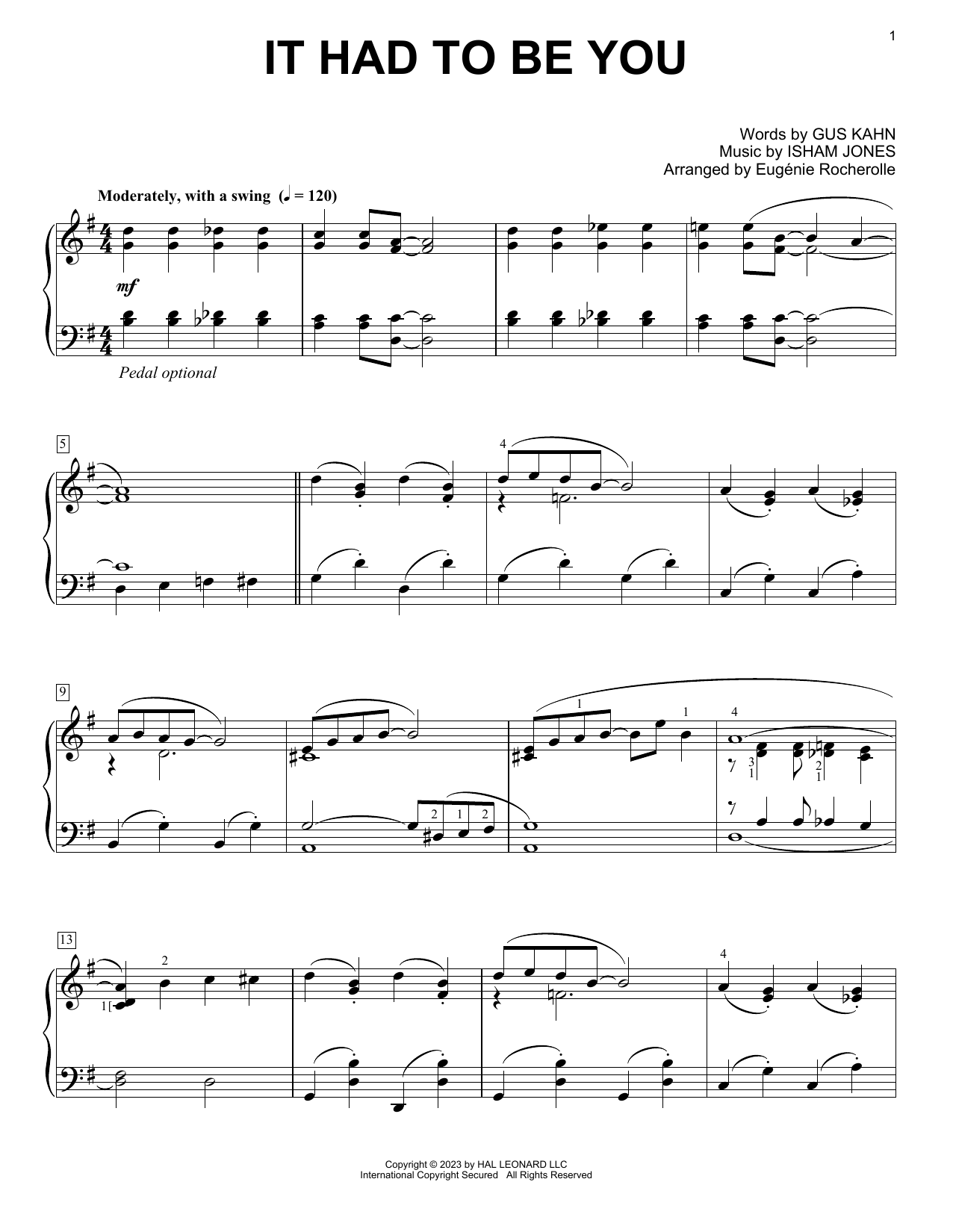 Product picture to: It Had To Be You (arr. Eugénie Rocherolle)