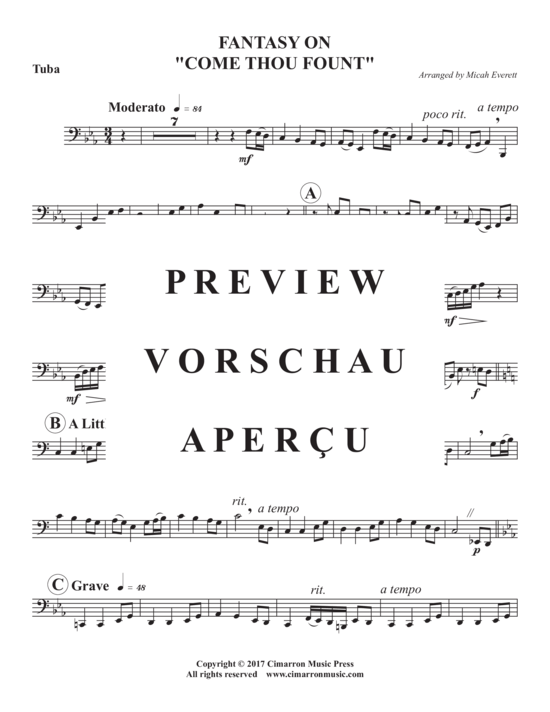 Product gallery: Page 10 of 11 Fantasy on Come Thou Fount , , (Duet for euphonium + tuba)