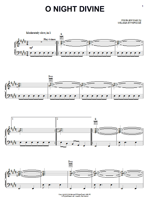 Product gallery: Page 1 of 1 O Night Divine, Melissa Etheridge