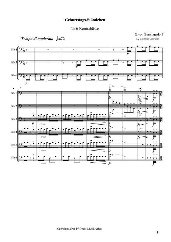 gallery: Geburtstags-Ständchen, , Double Bass Sextet