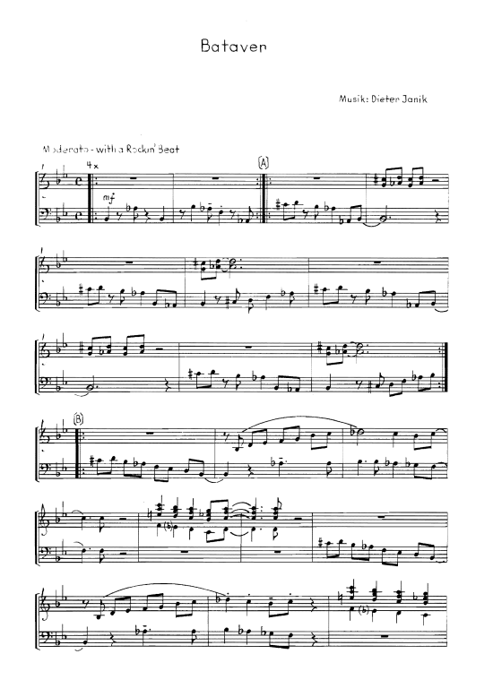 Product picture to: Bataver sheet music for jazzpiano