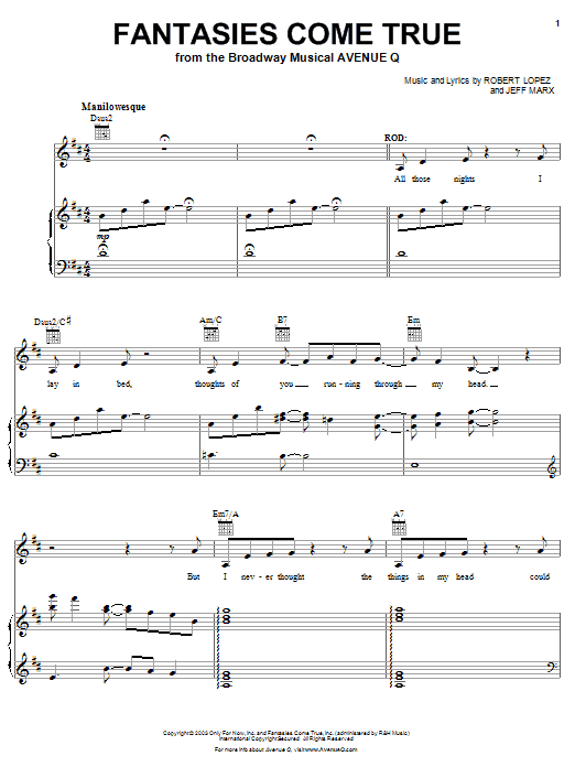 Produktbild zu: Fantasies Come True (from Avenue Q)