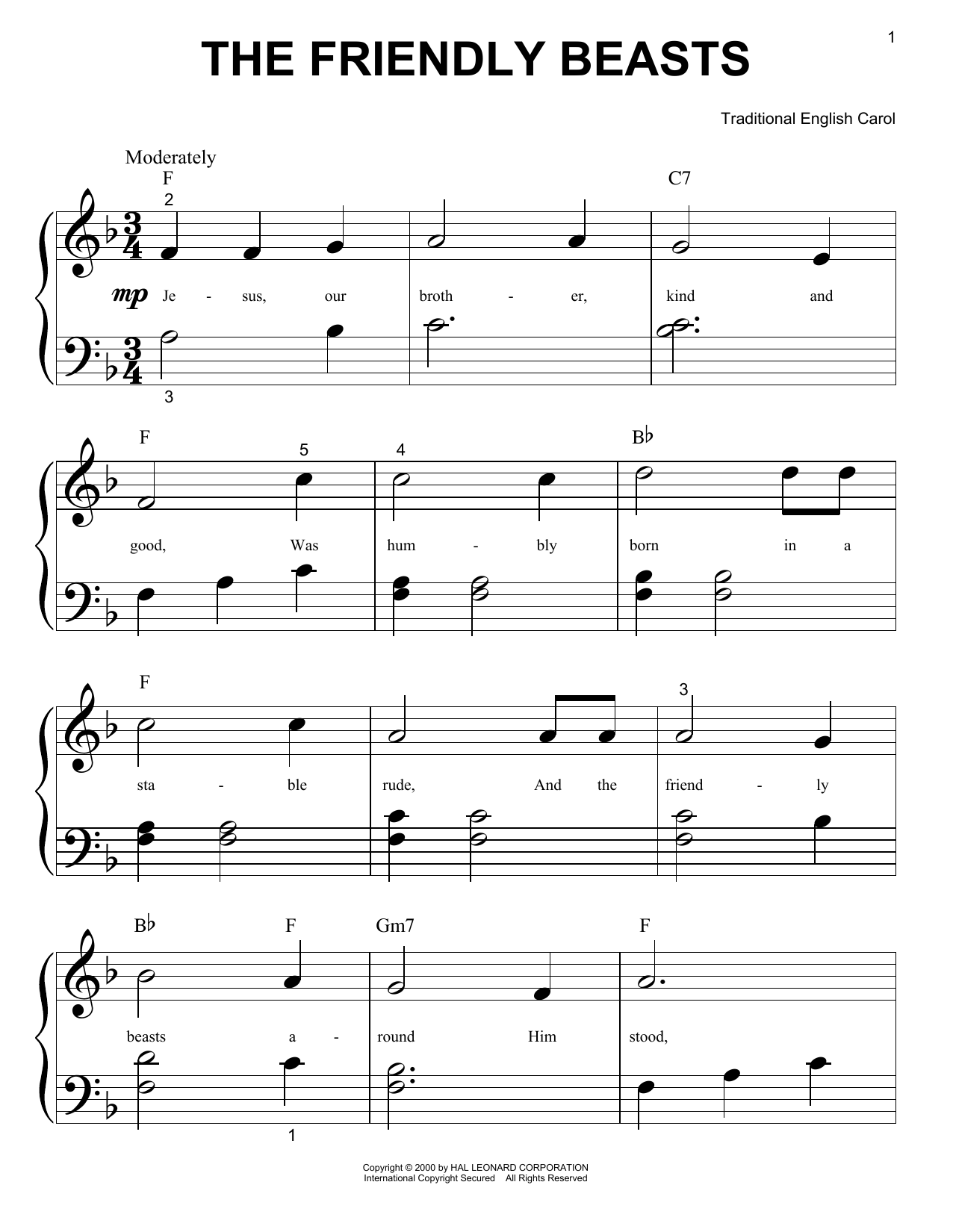 Product gallery: Page 1 of 1 The Friendly Beasts, Traditional English Carol