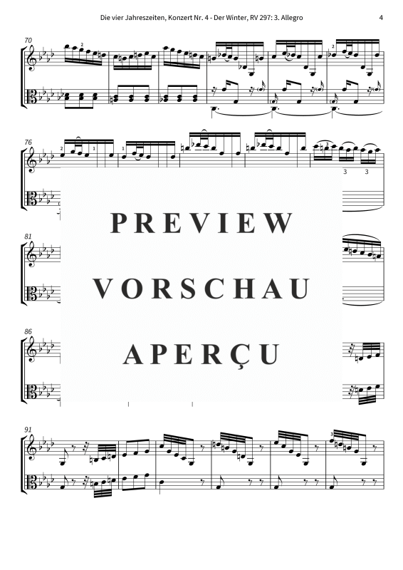 Produktgalerie: Seite 6 von 8 Die vier Jahreszeiten, Konzert Nr. 4 - Der Winter - 3. Allegro, The Twiolins, (Duett Violine + Viola)