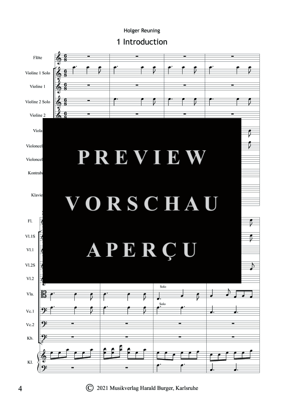 gallery: Burgbergsuite, , Gemischtes Ensemble für Streicher, Klavier & Flöte - Partitur