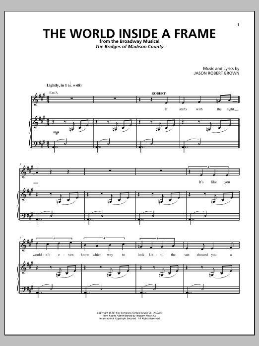 Produktbild zu: The World Inside A Frame (from The Bridges of Madison County)