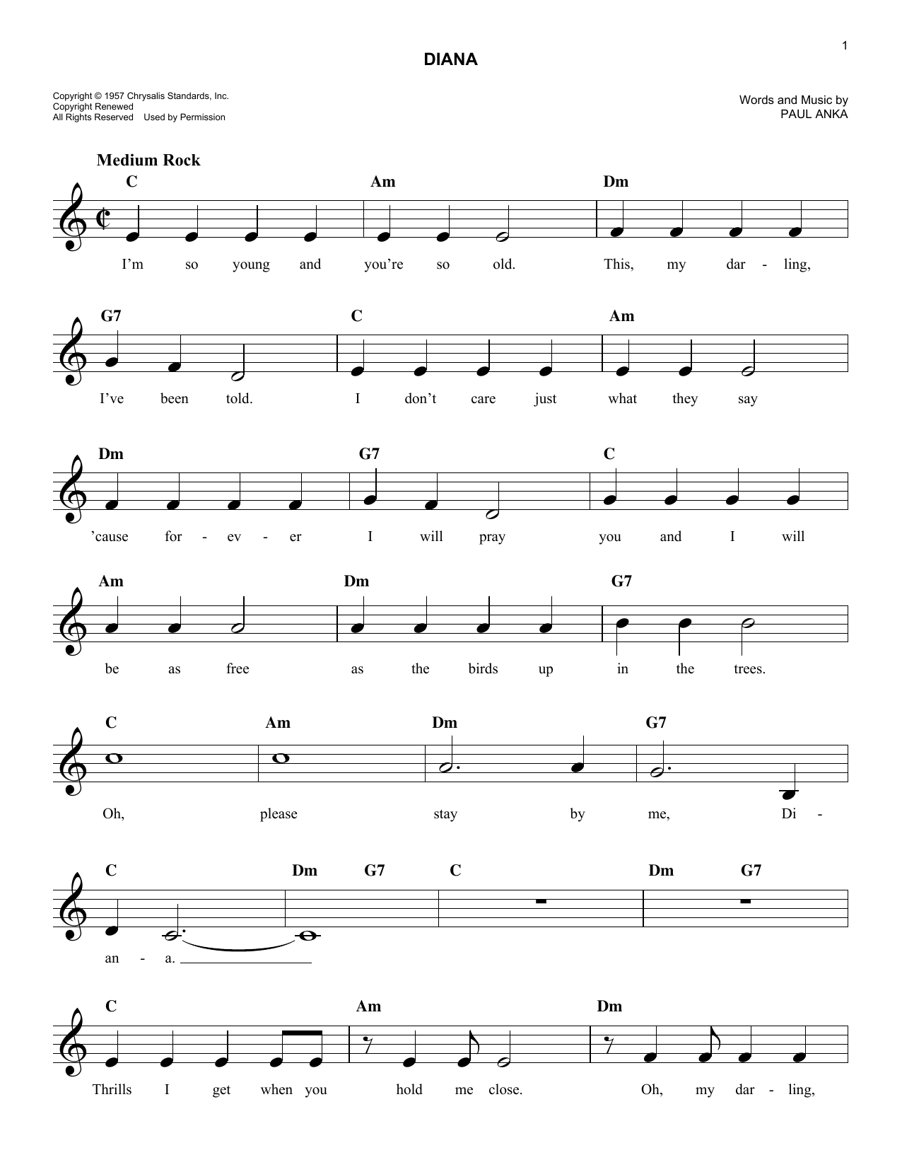 Product picture to:  Diana - Paul Anka