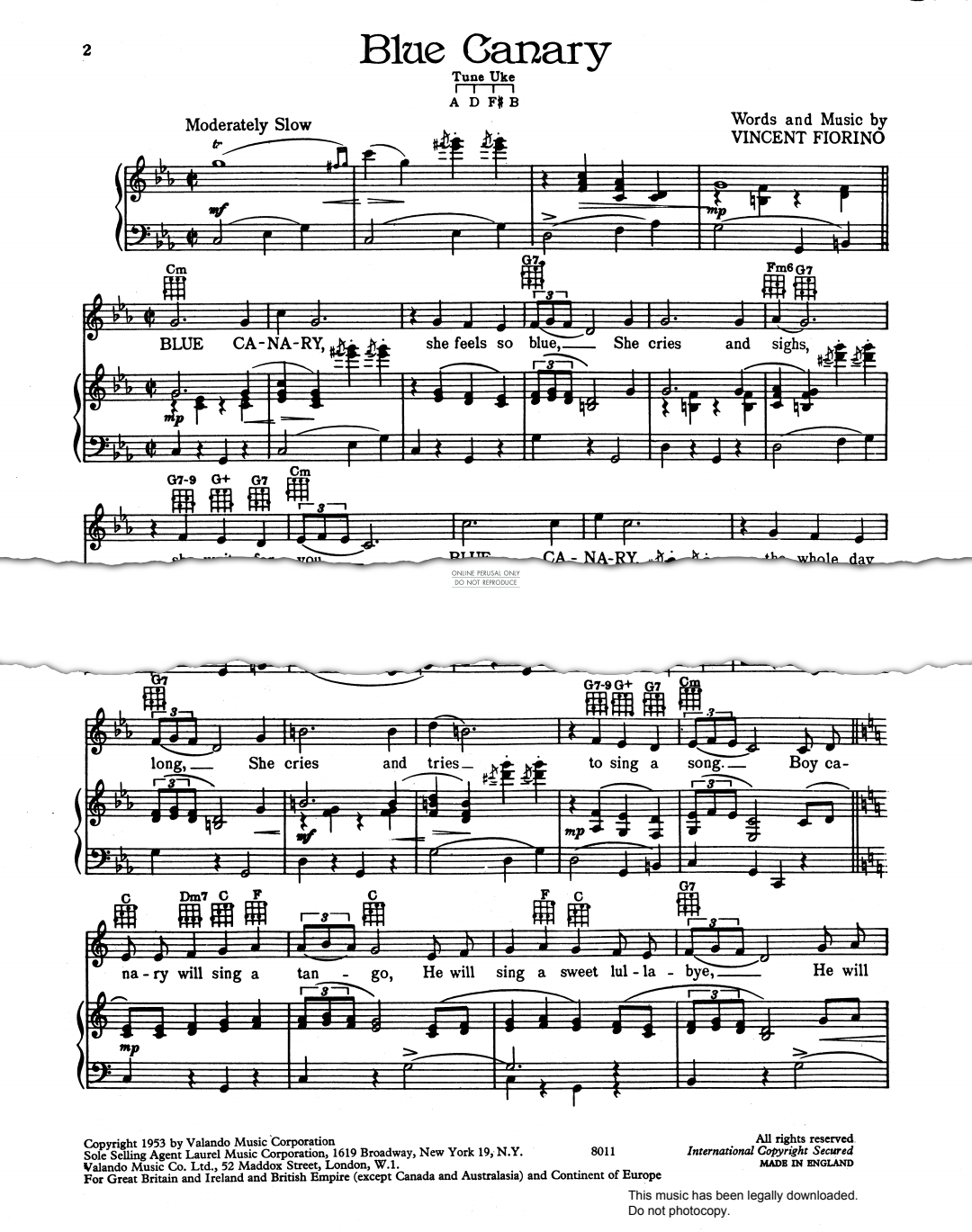 gallery: Blue Canary, Dinah Shore, Gesang, Gitarre, Klavier