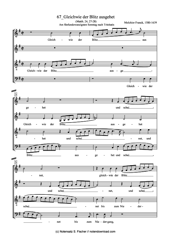 Product picture to: Gleichwie der Blitz ausgehet Melchior Franck (1580-1639)