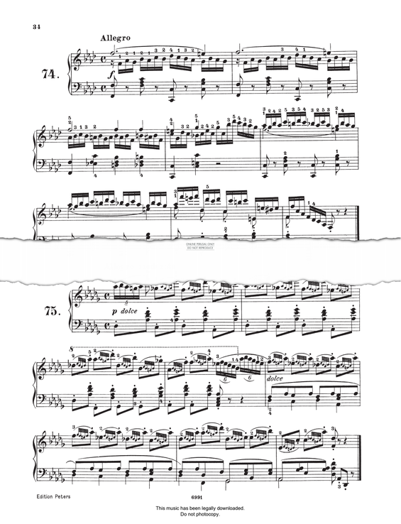 Produktgalerie: Seite 1 von 1 Study (Op. 821, No.75), Carl Czerny, Klavier
