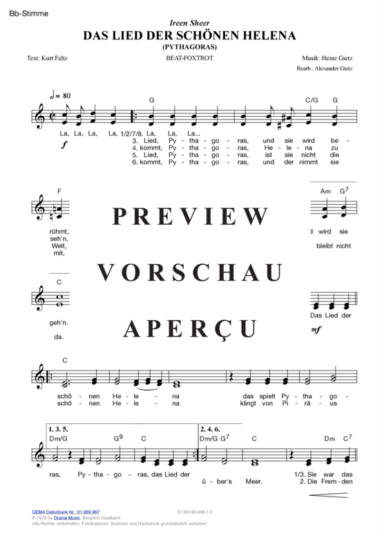 gallery: Das Lied der schönen Helena (Pythagoras) , Sheer, Ireen,  (Melodie-Stimmen in C/B/Es)