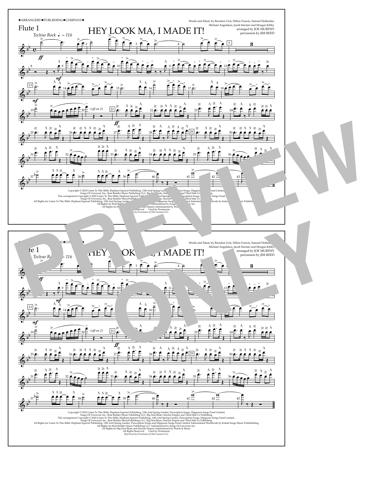 Produktbild zu: Hey Look Ma, I Made It (arr. Joe Murphy) - Flute 1