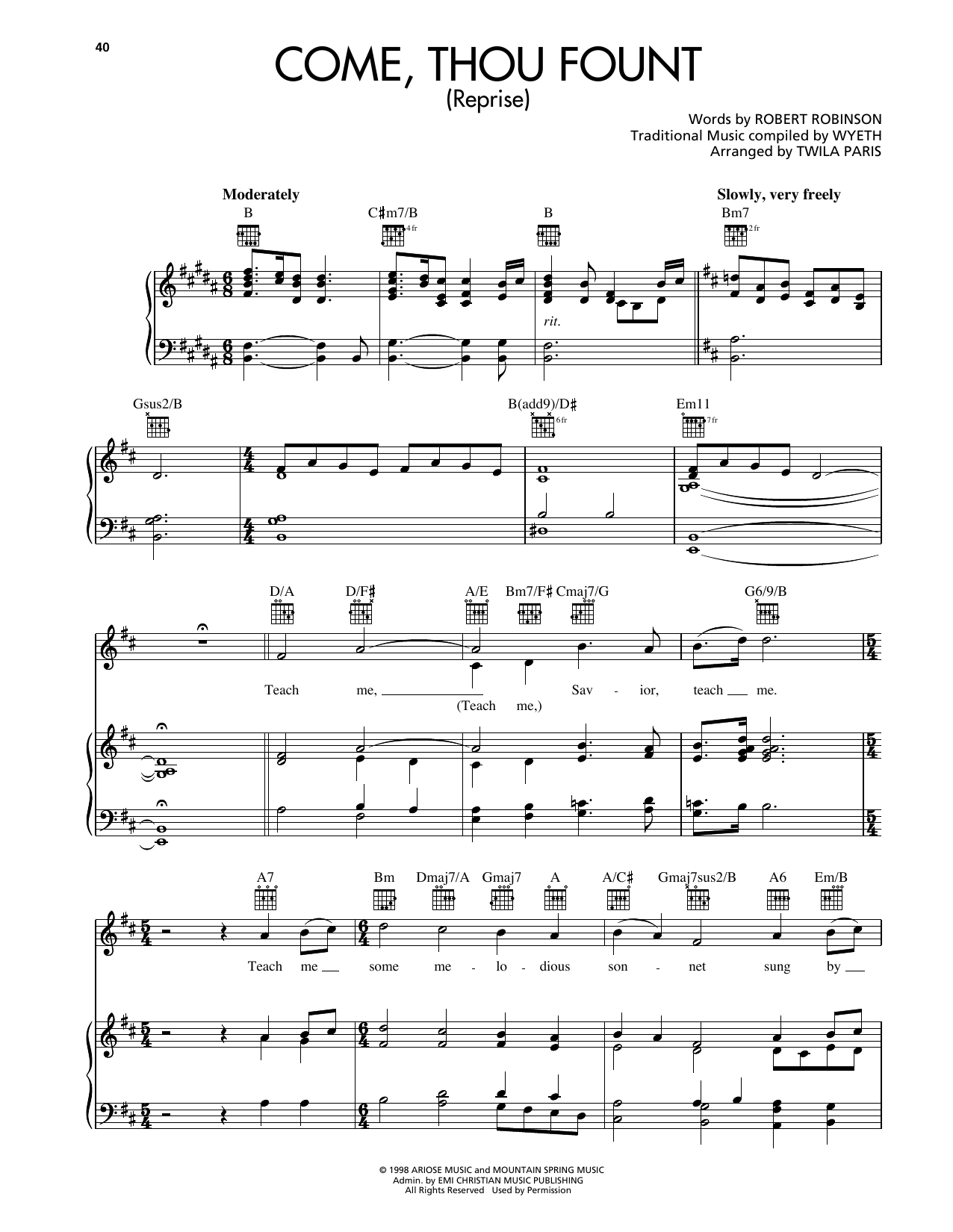 Product picture to: Come, Thou Fount (Reprise)