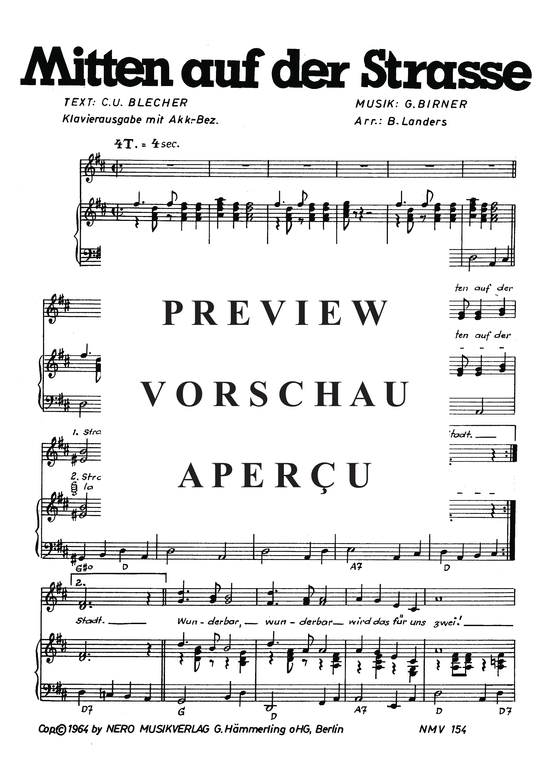 Produktgalerie: Seite 4 von 4 Mitten auf der Straße, Leismann Werner, Renate u. , Klavier und Gesang